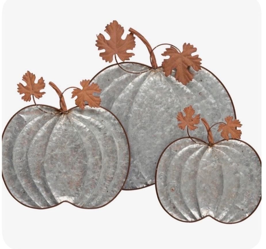 Galvanized Pumpkins Tray Set