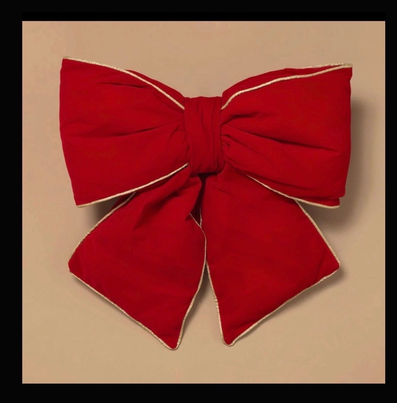 Red Velvet Bow with Gold Trim