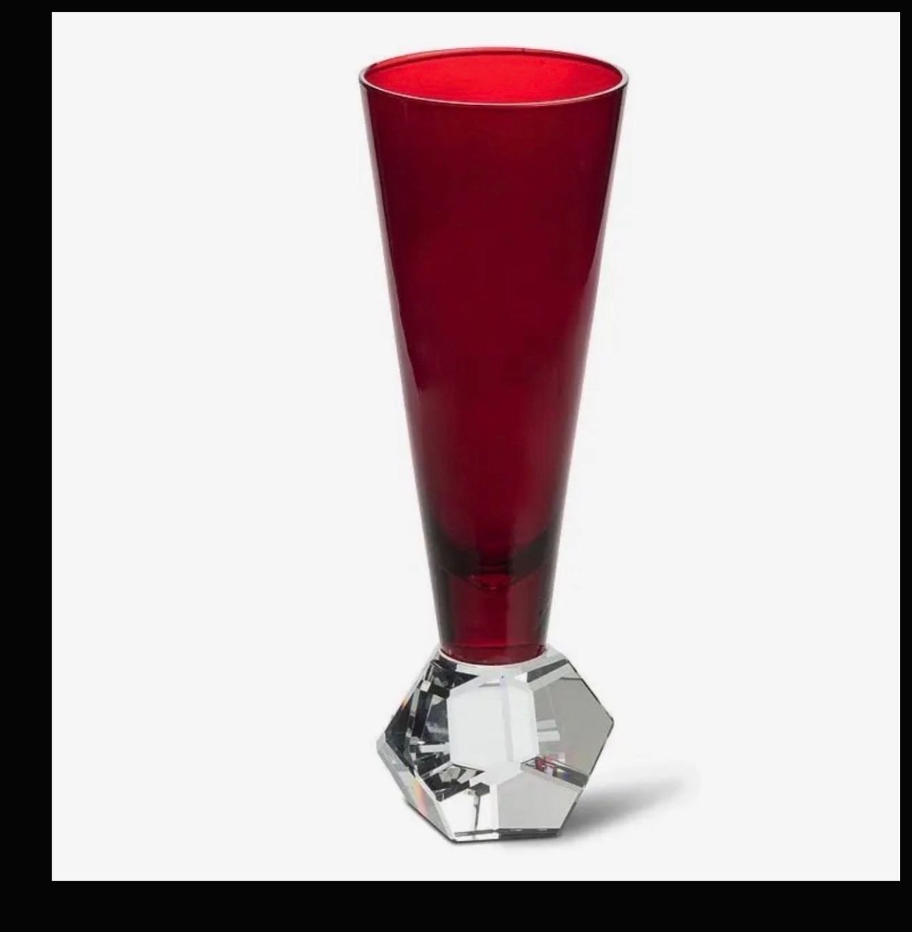 Crystal Look Base Wine Glass ( Dark Red) 6"H