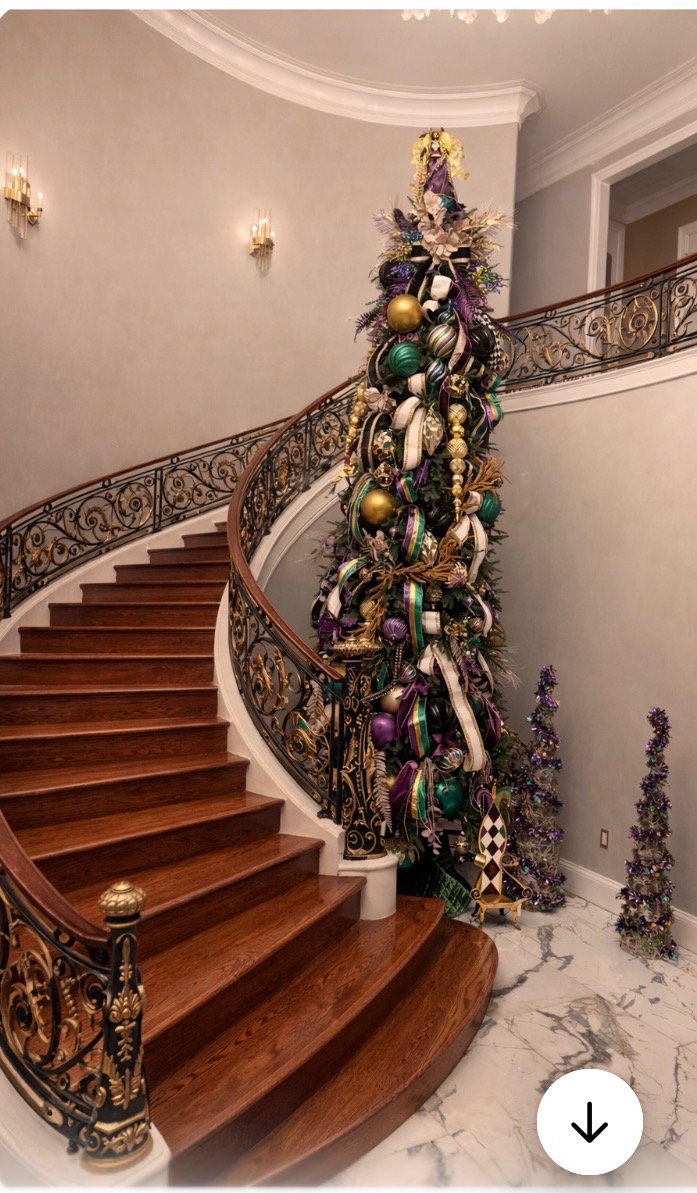 Luxury holiday staircase decor